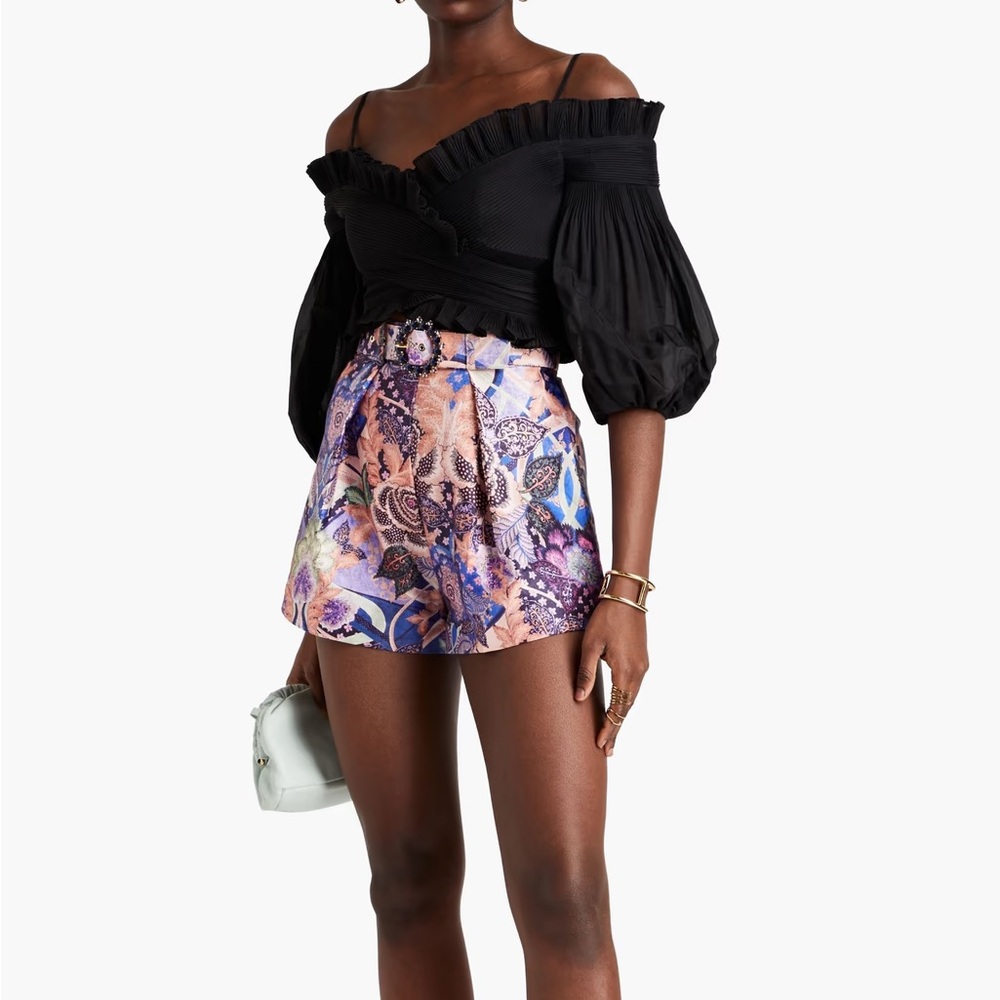 Zimmermann Black off shoulder organza top